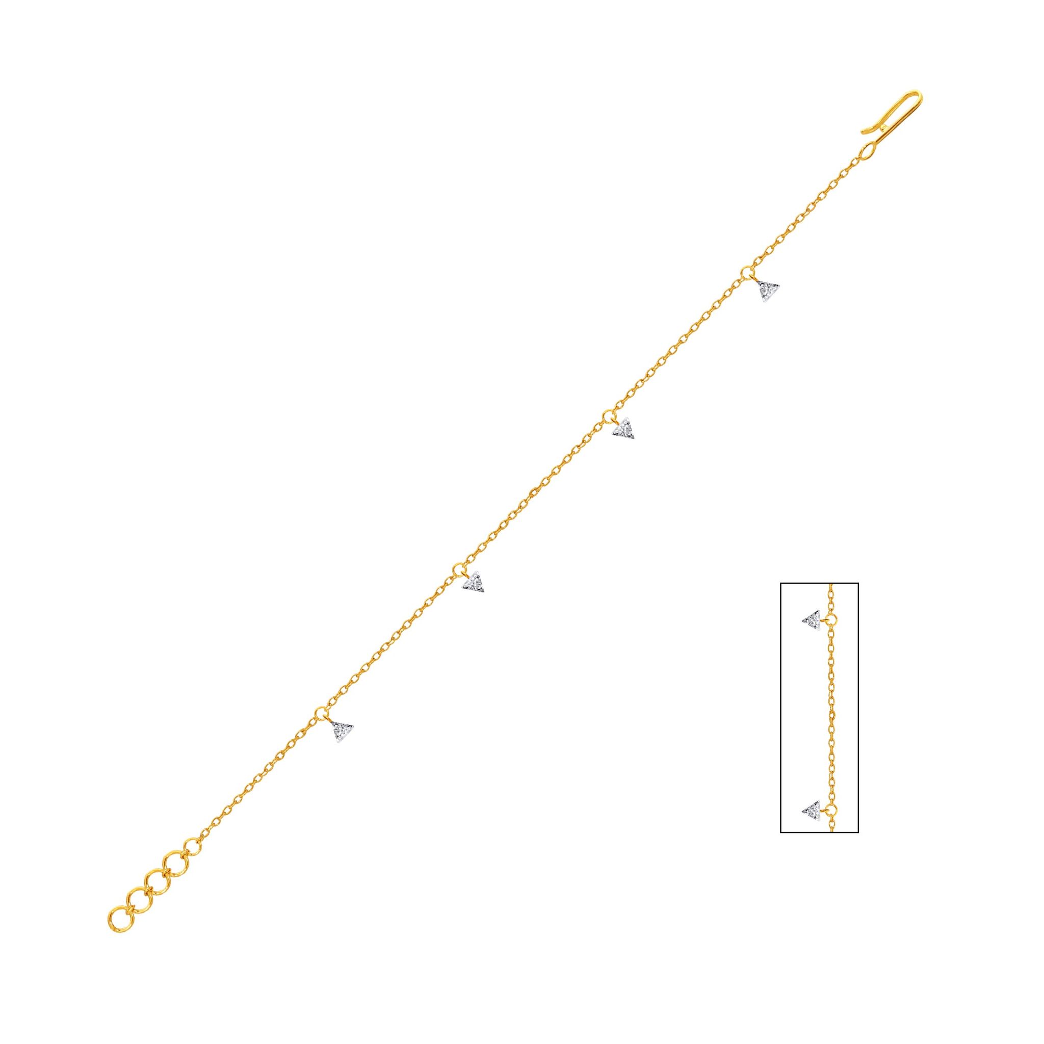 Senco Gold Tribal Arrow Diamond Bracelet (2 gram / 0.11 Ct / FG-SI / 18K Yellow Gold)