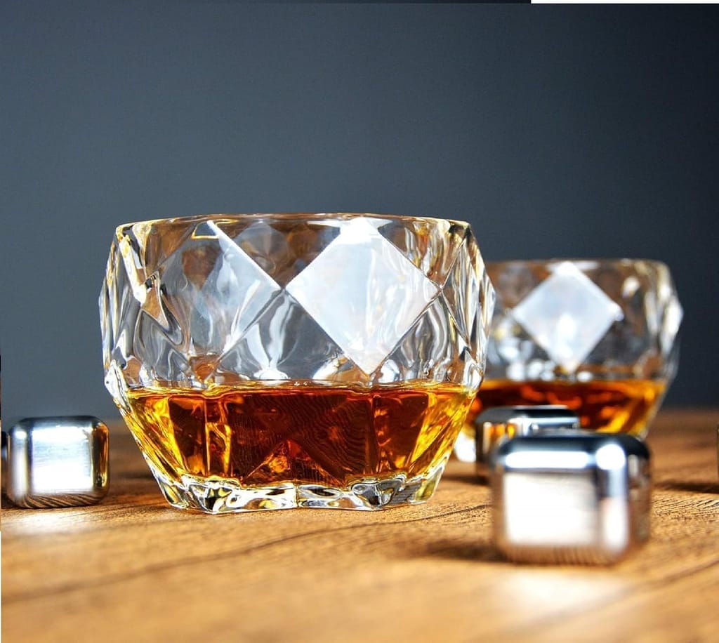 High end Double Rock Old Fashioned Whiskey Glasses, Brandy Glass Cocktail Glasses for Scotch, Wine, Bourbon and Cognac - Kitchen Glassware Parties Cocktails Glass (340 Ml)