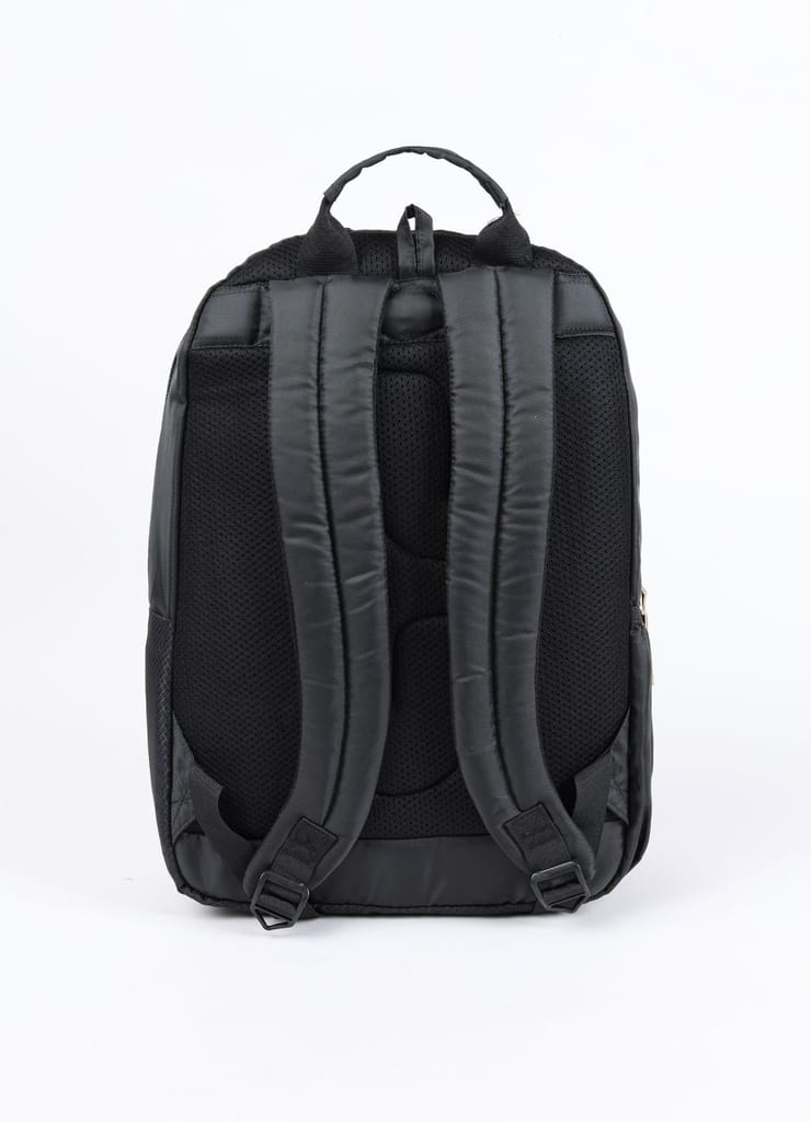 PB Pearlbags Dense 17L Solid Laptop Backpack , 2 Compartments, Bottle Holder, Organizer, Premium Fabric, Water Resistant Anti Theft , School & College Bag for Boys and Girls, Office & Travel Bag for Men and Women-Black