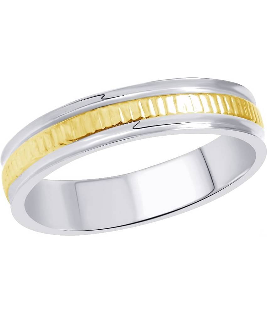 Vighnaharta Alloy Silver Plating Studded Silver Ring