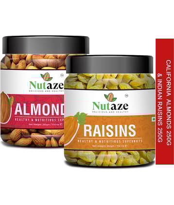 Nutaze Mix Dry Fruits 500g| Raisin 250g and Almonds 250g| Fresh and Healthy
