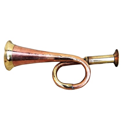 Copper Brass Bigul | Traditional Musical Instrument | Temple Use, Height : 1.7 Inch (FMAS116)