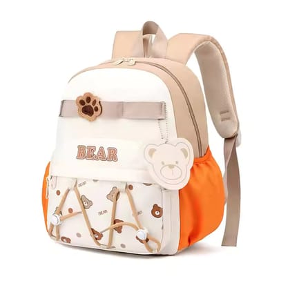 Bear Laces Design Backpack For Kids-Beige