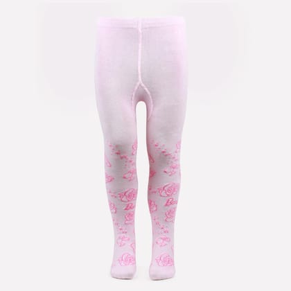 Barbie Printed Knitted Tights For Baby Girls - Baby Pink Baby Pink 0-1 Years