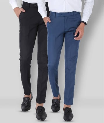 SREY - Black Polycotton Slim - Fit Men's Chinos ( Pack of 2 )