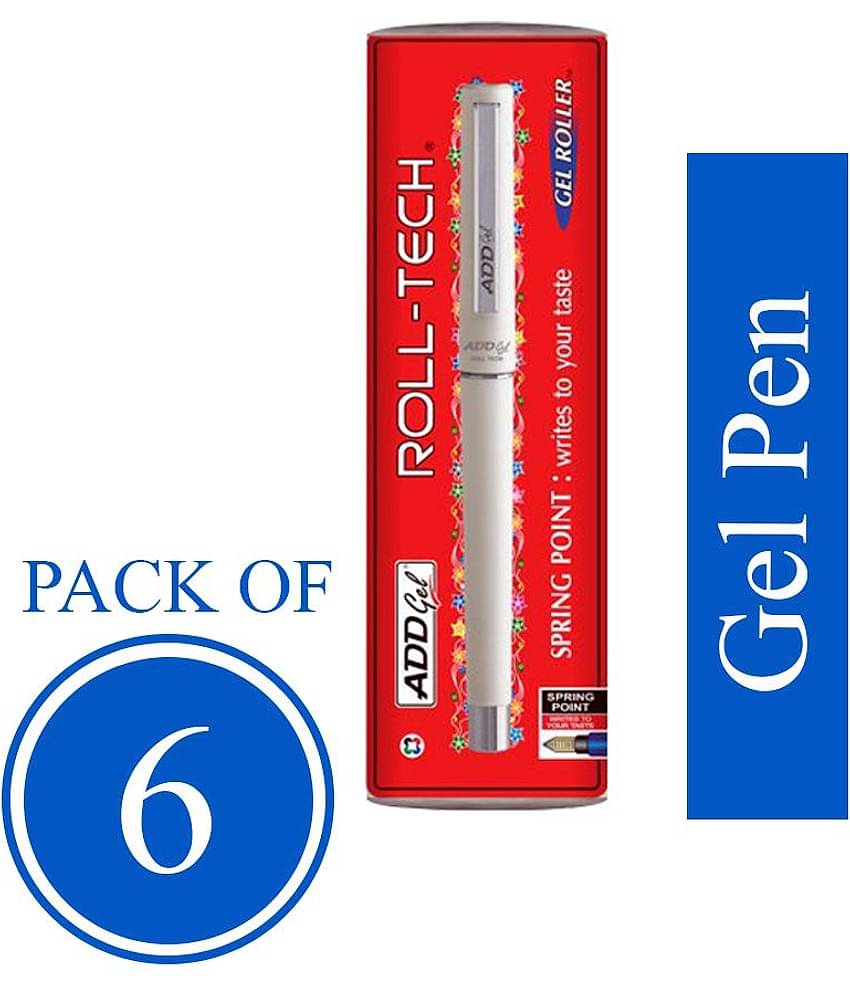 Add Gel Roll-Tech Gel Roller Pen - Black Set of 6
