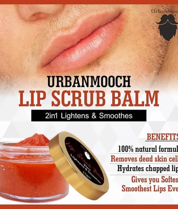 UrbanMooch Lip Scrub Balm Lightening and Brightening Dark Lips Lip Balm Red 15