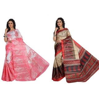 SVB Saree Multicolour Taffeta Silk Saree Without Blouse Piece