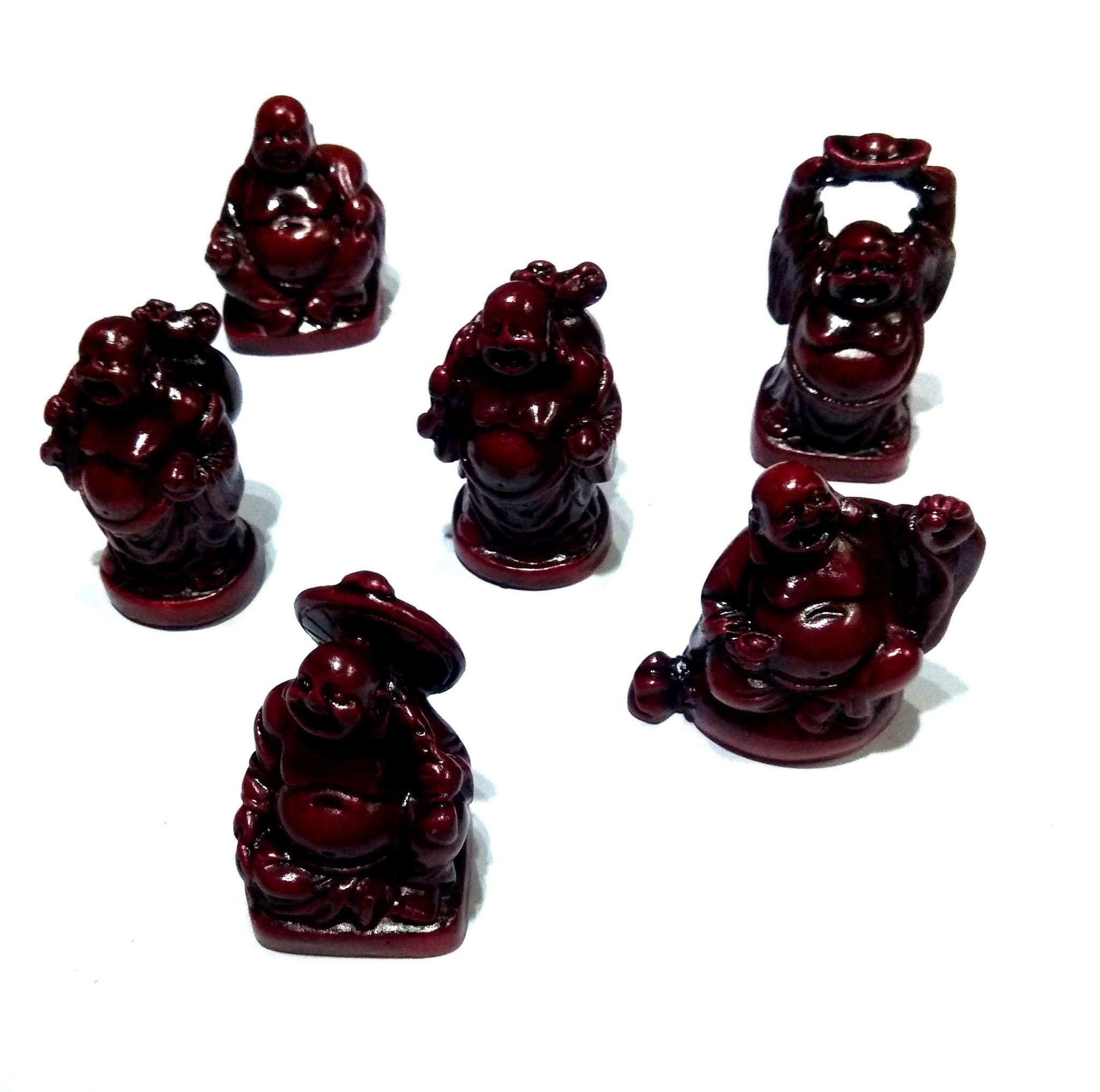 Nawani Laughing Buddha Set, Buddha for Wealth and Happiness for Men and Women, 25 Grams, Set of 6, Pack of 1, Size- 5/4 cm