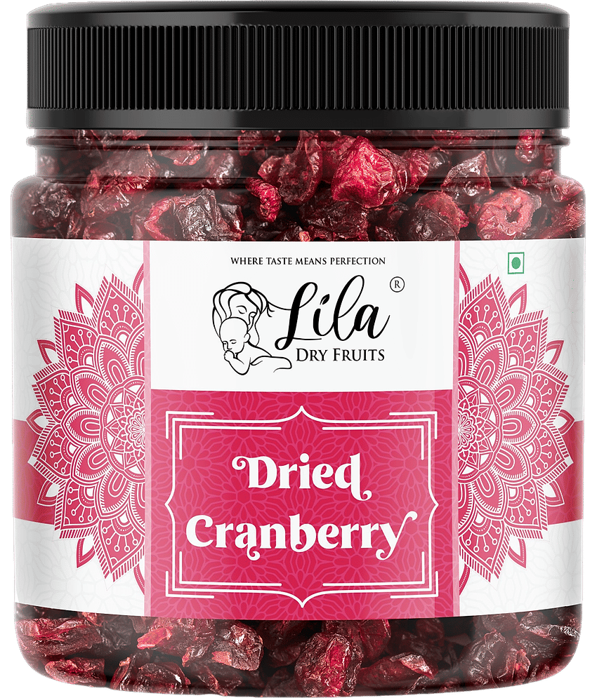 LILA DRY FRUITS Dried Cranberries 500 g Naturally Sweetened Premium Californian Cranberry, Antioxidants Rich Delicious Tasty Perfect for Giftings