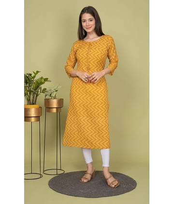 Estela Cotton Blend Printed Straight Women's Kurti - Pink ( Pack of 1 )