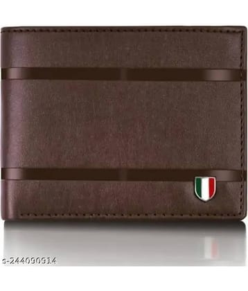 HABIBI PU Solid Men's RFID Wallet With 3 Slots For Card ( Brown , Pack of 1 )
