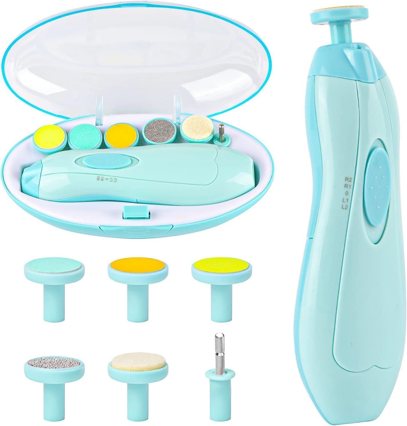 JONTUS Baby Nail Trimmer Electric,Baby Nail Clippers, 6 in 1 Baby Nail File,Nail File Baby Grooming Kit Manicure Set for Toddler or Adults (BLUE) JONTUS Baby Nail Trimmer Electric,Baby Nail Clippers, 6 in 1 Baby Nail File,Nail File Baby Grooming Kit Mani