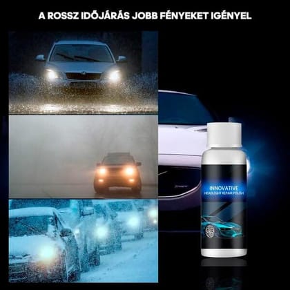 Innovative Headlight Repair Polish for Car Headlamp Restoration | Anti-Yellowing Shine Restorer for Clarity & Brightness | 250ml | Easy DIY Application | All Vehicle Types