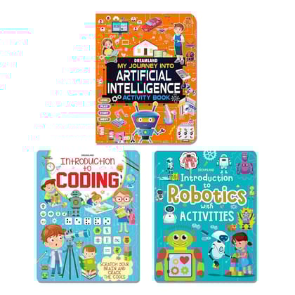 Digital Discovery Books Pack- A Set of 3 Books - Artificial Intelligence, Robotics and Coding | With Fun Facts and Activities for Kids Age 6- 14 Years [Paperback] Dreamland Publications