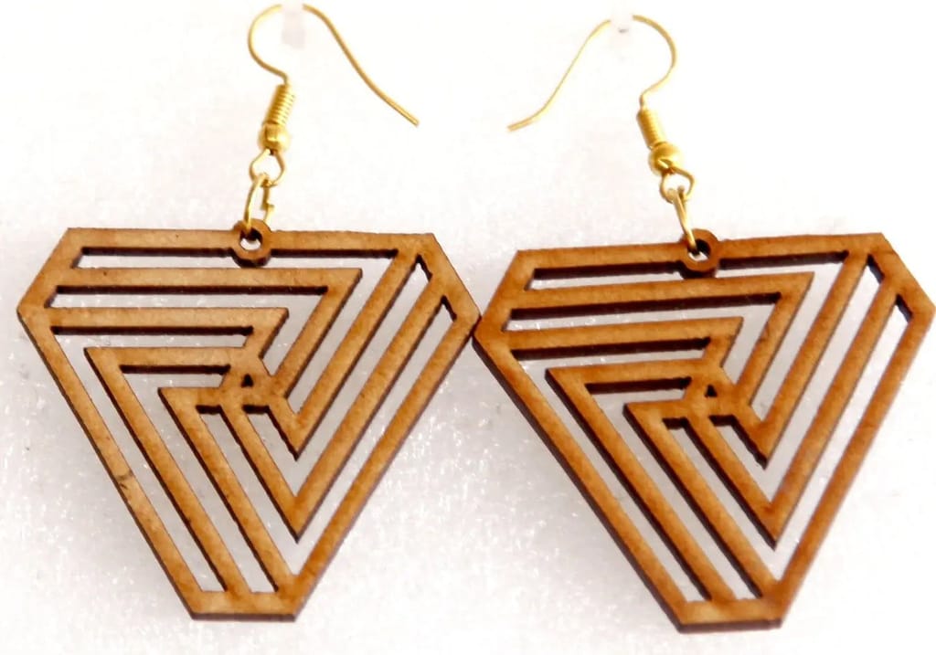 Geometric Wooden Earrings - Lightweight and Stylish