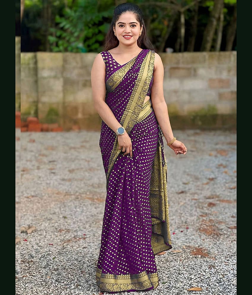 fab woven Art Silk Woven Design Banarasi saree With Unstitched Blouse Piece ( Green )
