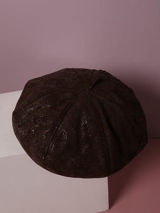 Pebbled Bakerboy Hat - Coffee Brown-Hat