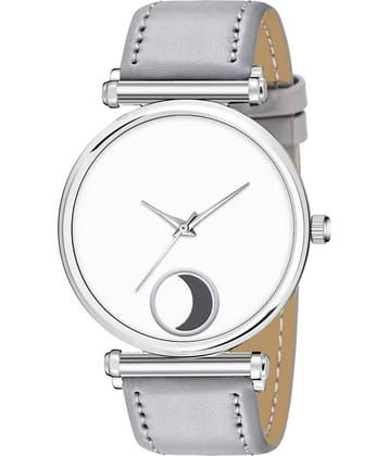 AQUA BLISS Silver Leather Analog Men's Watch