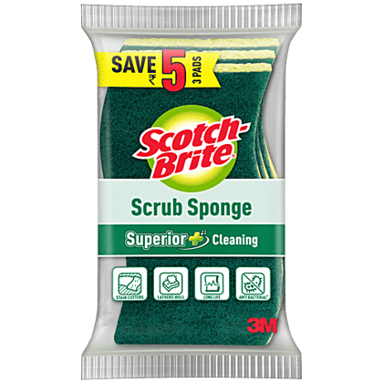 Scotch brite Scrub Sponge, Utensil Sponge Scrubber for Dishwash cleaning, 2 pcs Scotch brite Scrub Sponge, Utensil Sponge Scrubber for Dishwash cleaning, 2 pcs