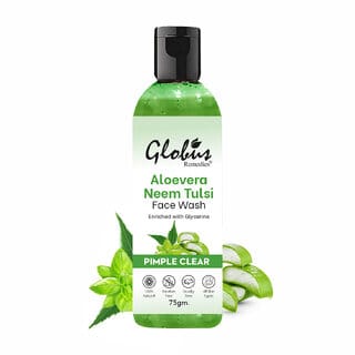 Globus Remedies Aloe Vera Neem Tulsi Face Wash 75g | Glycerin Enriched Oil Control Formula