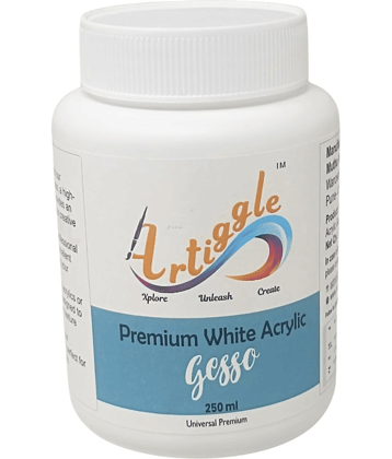 Acrylic Premium White Geso White Gesso for Canvas, Digital Imaging, Oil Painting, Paint Formulations, Panels, Portraits, Temperas (Liquid 250 ml)