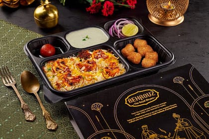 Taj-e-Khumb Biryani Thali With Kebabs