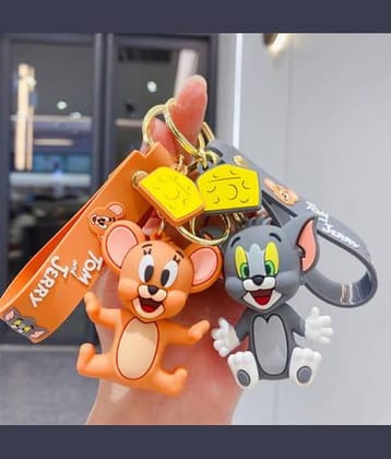 GT Gala Time Cute Tom Jerry Cartoon 3D Silicone Key Chain bag Charm For Girls and Woman Kids Key Chain