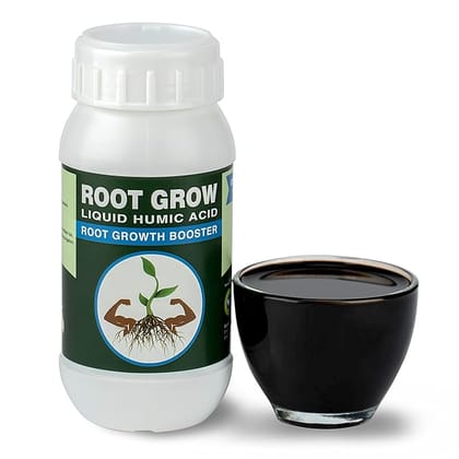 Sushila Agrofert Root Grow - Liquid Humic Acid 250 Ml Biofertilizer For Plant Growth Enhancer Soil Conditioner Improves Root System Growth Promoter For All Crops Water Soluble
