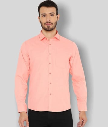 Maharaja - Peach Cotton Blend Slim Fit Men's Formal Shirt ( Pack of 1 )