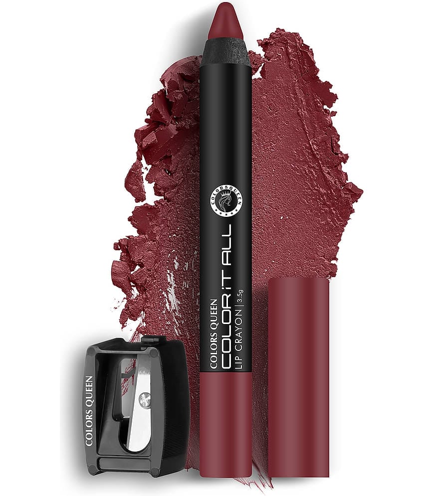 Colors Queen Color It All Non Transfer Matte Lip Crayon - Plum House (Shade - 02)