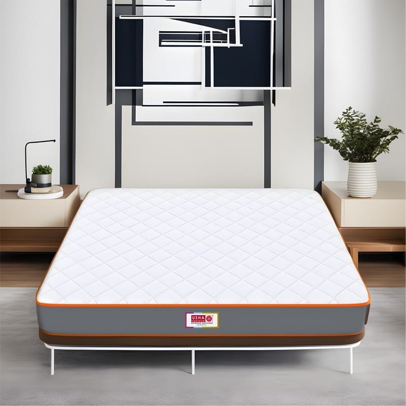 Usha Shriram 7-Zone Dual-Hard and Soft 5 inch Queen High Resilience (HR) Foam Mattress (L x W: 72 inch x 48 inch)