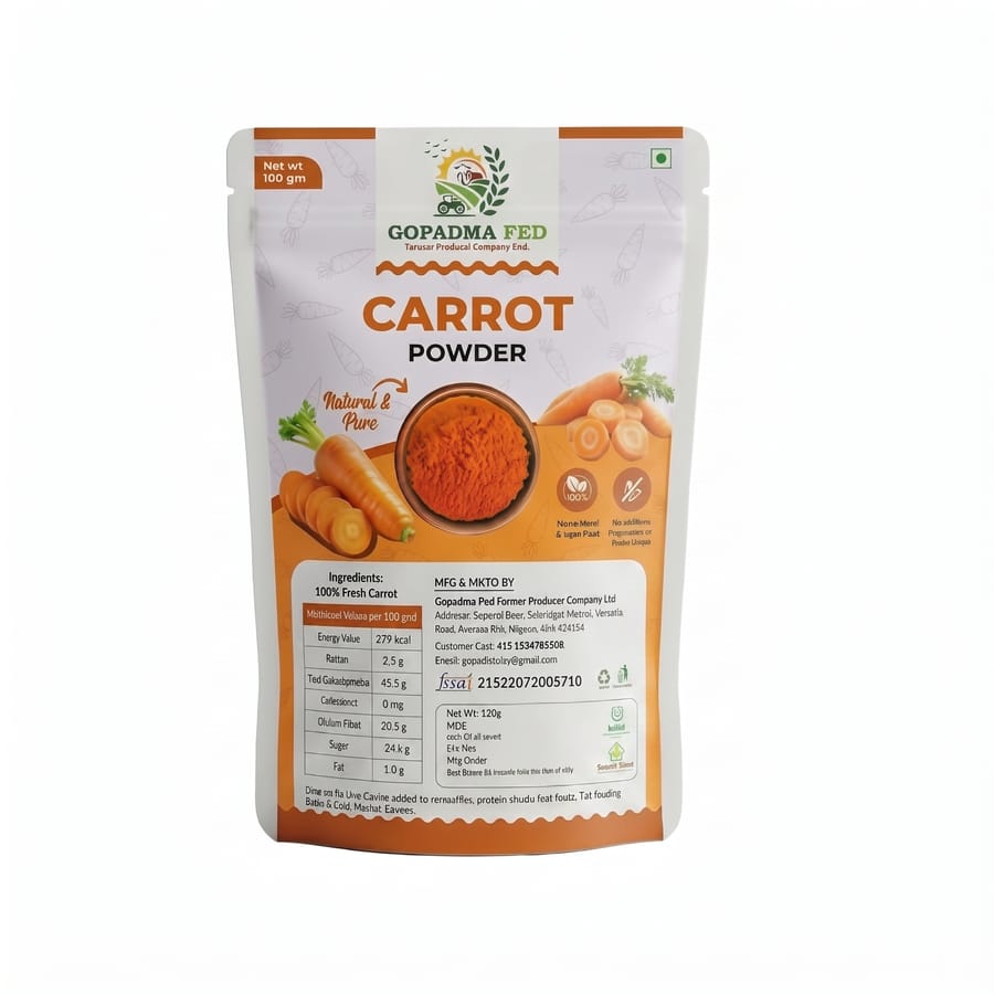 Carrot Powder - 100 gm - 100 gm - One stand-up pouch