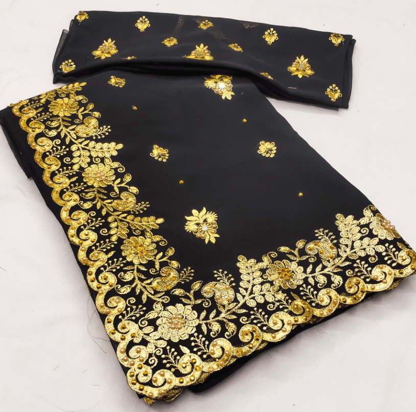 Women Embroidered Bollywod Saree