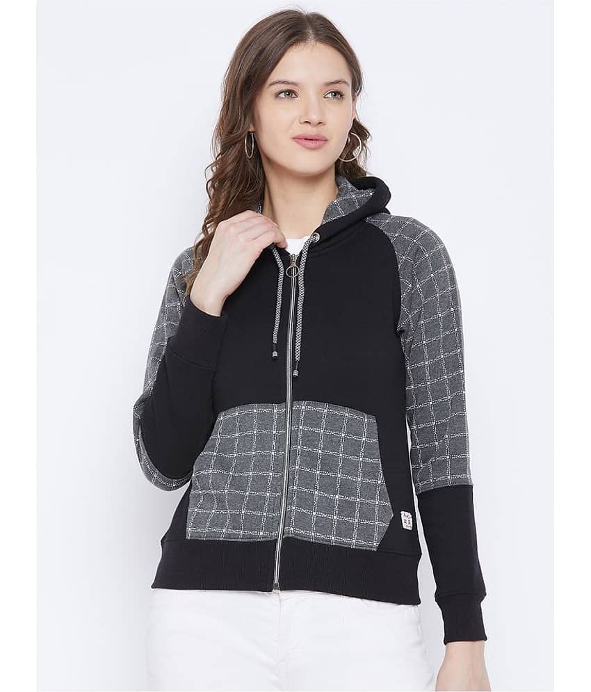 First Krush Women Fleece Round Neck Sweatshirt For ( Black )