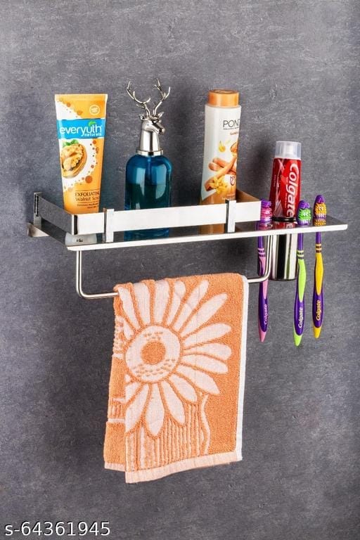 Space-Saving Wall-Mounted Bathroom Shelf Stylish Durable Organizer Rack