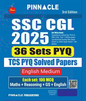 SSC CGL 2025 : 36 Sets TCS PYQ Solved Papers English medium 3rd Edition