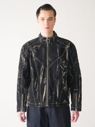 TENOR DENIM BIKER JACKET-XS