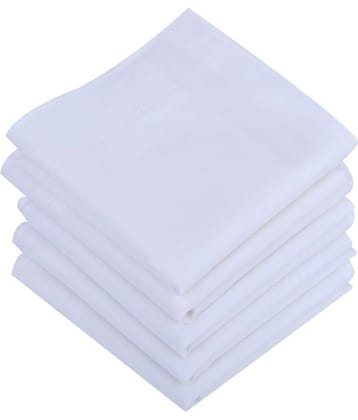 Dollar - White Cotton Men's Handkerchief ( Pack of 5 )