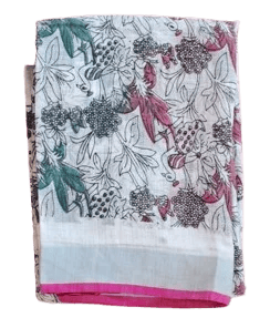 Multicolor Linen Cotton Saree with Bolouse