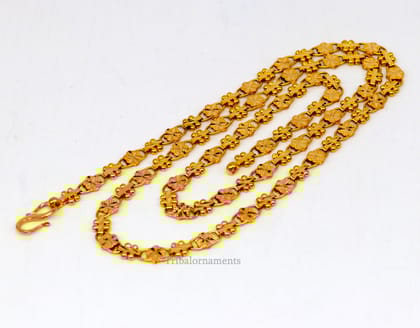 Vintage floral design Handmade Genuine 22 karat yellow gold gorgeous chain stylish chain gifting royal jewelry from india ch261-18