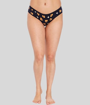 ILRASO Cotton Printed Women's Bikini ( Black )