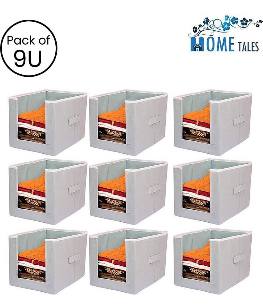 Non-Woven Shirt Stacker & Cloth Organizer,Grey ( Pack of 9)