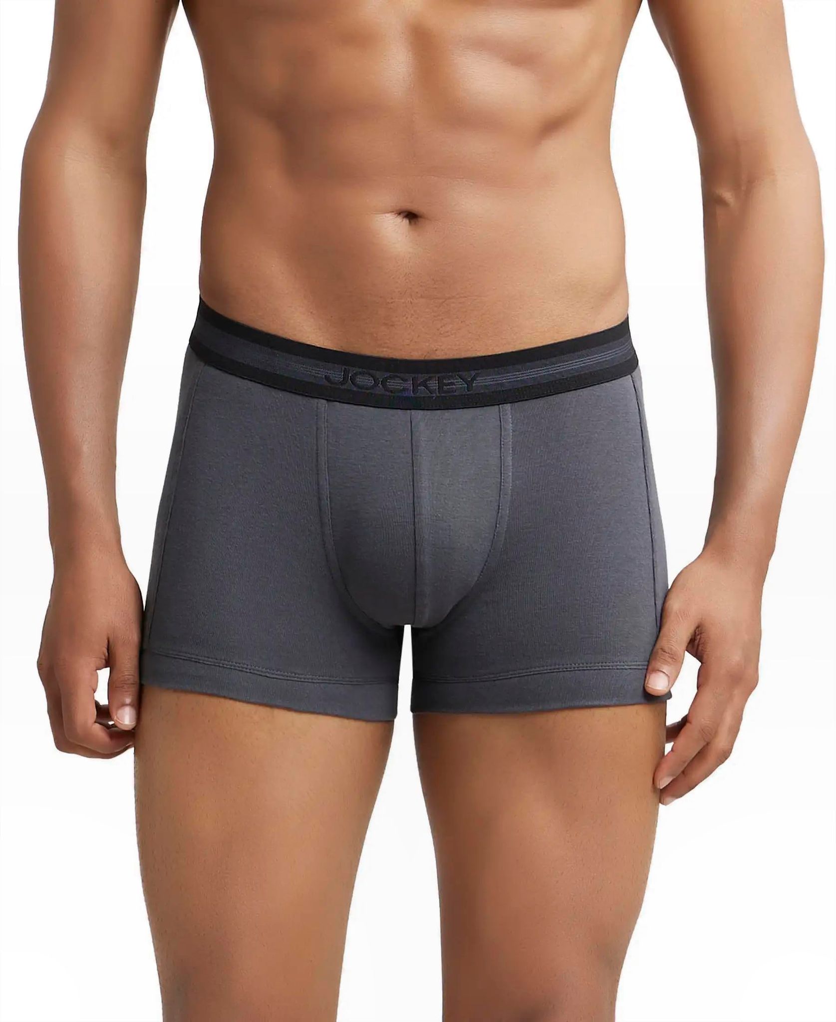 Jockey Men's Cotton Modern Trunks (Pack of 1) (1015_Asphalt_S_Asphalt_S) Jockey Men's Cotton Modern Trunks (Pack of 1) (1015_Asphalt_S_Asphalt_S) - Asphalt / S