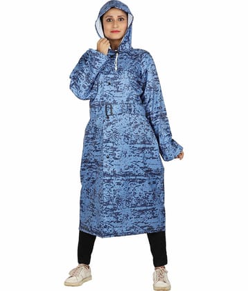 Goodluck Polyester Long Raincoat - Blue