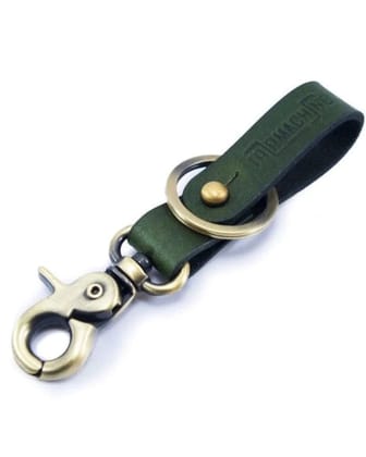 key fob with antique gold-army green / in
