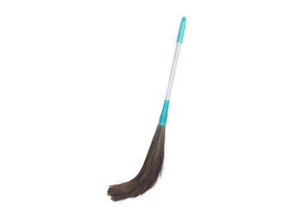 ASTRA Natural Grass Broom - Long Steel Handle, Premium Quality, Durable & Handcrafted for Efficient Cleaning