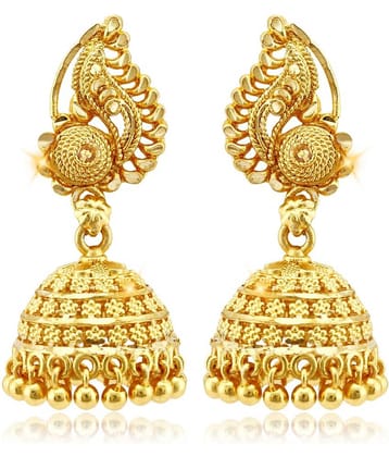 VIVASTRI Golden Jhumki Earrings ( Pack of 1 )