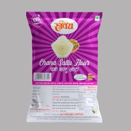 Ruchira Chana Sattu Flour (200g) | Roasted Bengal Gram Superfood | Healthy Drinks & Parathas