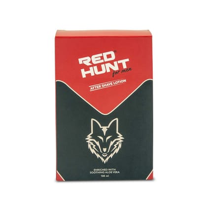 Red Hunt After Shave Lotion Post Shave Face Lotion Enriched with Soothing Aloevera Menthol & Glycerin 100ml